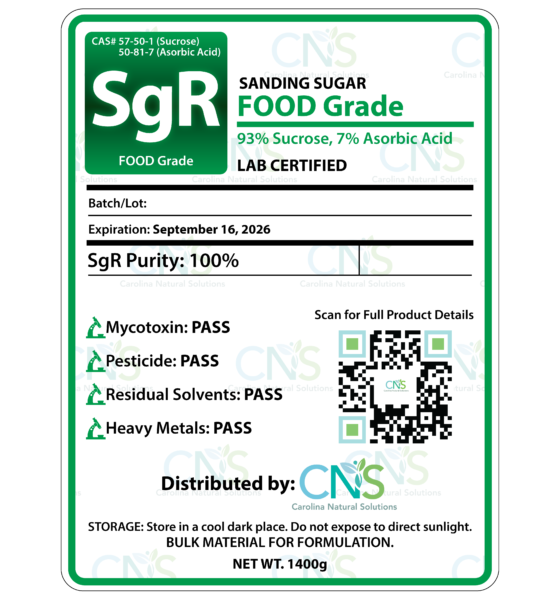 Bulk Sanding Sugar (CAS# Sucrose: 57-50-1/Asorbic Acid: 50-81-7)